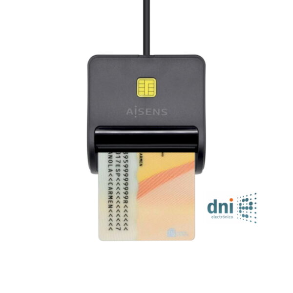 Aisens Lector de Tarjeta Inteligente/DNIe USB 2.0 Negro - Imagen 2