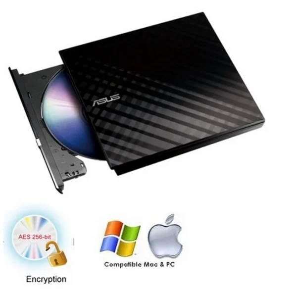 Asus SDRW-08D2S-U Lite Grabadora DVD Slim Externa USB Negra - Imagen 2
