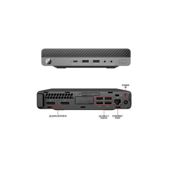PC Sobremesa HP Prodesk 600 G3 mini, Intel Core i5 7ªgen, 8 GB RAM, 256 GB SSD, Windows 11 PRO, Negro (Envío en 24h) - Imagen 2